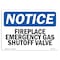 Signmission OSHA Notice Sign, 7" Height, Rigid Plastic, Fireplace Emergency Gas Shutoff Valve Sign, Landscape OS-NS-P-710-L-12717 - alternate 1